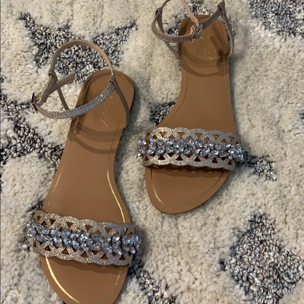 Badgley Mischka Jewel Gold Glitter Sandals